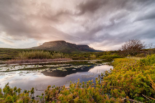 Sunset over the helderberg
